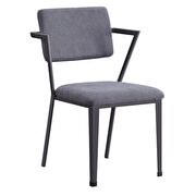 Cargo Gray fabric & gunmetal finish side chair