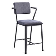 Fabric & gunmetal counter height chair