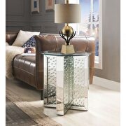 Nysa Mirrored & faux crystals end table