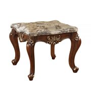 Marble & walnut end table