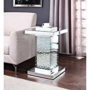 Nysa III Mirrored & faux crystals end table