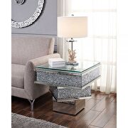 Mirrored & faux diamonds end table
