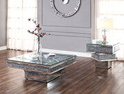 Noralie Mirrored & faux diamonds square coffee table