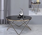 Valora II Champagne finish & black glass coffee table