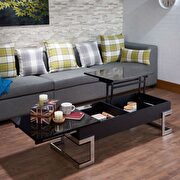 Calnan (Black) Black & chrome lift top coffee table