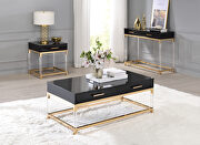 Table top in a rich black and metal frame in gold finish coffee table