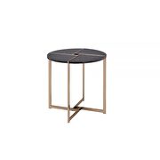 Black & champagne end table main photo