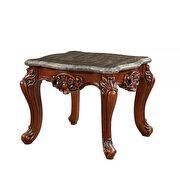 Marble & walnut end table