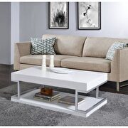 White high gloss & chrome coffee table