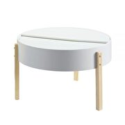 White & natural finish coffee table main photo