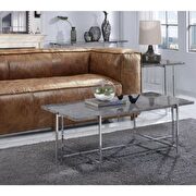 Faux marble top & chrome finish coffee table
