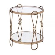 Champagne finish & mirrored end table
