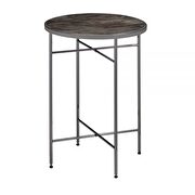 Marble top & black nickel finish side table