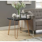 Black marble & gold end table main photo