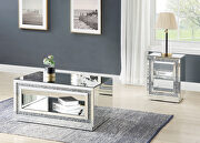 Mirror finish with faux diamond inlay coffee table