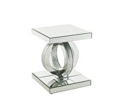 Ornat II E Mirrored frame with faux diamond inlay end table