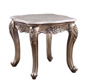 Marble & champagne end table