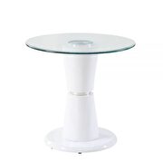 Clear glass & white high gloss end table