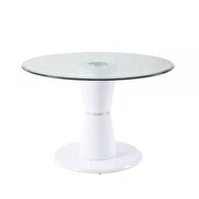 Clear glass & white high gloss coffee table main photo