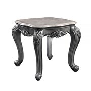 Marble & platinum end table