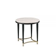 White washed & black end table