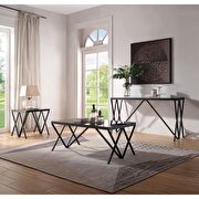 Black finish & glass coffee table