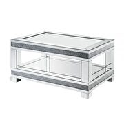 Stylish rectangular clear glass top / mirrored coffee table main photo