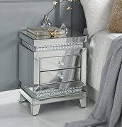 Faux ice cube crystals mirrored top accent table main photo