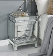 Faux ice cube crystals mirrored top accent table