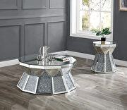 Mirrored top and pedestal table base coffee table