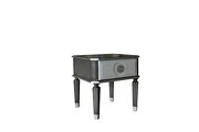 Charcoal & light gray finish intricate accents end table