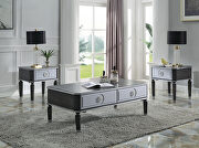 Charcoal & light gray finish intricate accents coffee table main photo