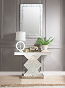 Turned square base glam style mirrored console main photo