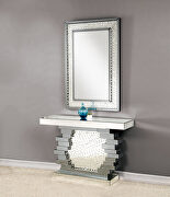 Nysa VII Tiered mirrored panels base glam style side table