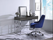 Black oak & chrome vanity desk main photo
