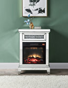 Noralie A II Mirrored & faux diamonds rectangular led electric fireplace