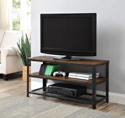 Taurus (Oak) Rustic oak & black finish open frame TV stand