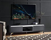 Raceloma (Gray) Gray & chrome finish TV stand w/ led touch light