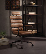 Retro brown top grain leather executive office chair