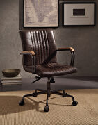 Distress chocolate top grain leather executive office chair main photo