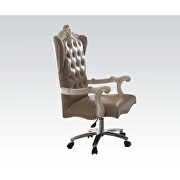 Vintage gray pu & bone white executive chair w/swivel & lift