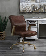 Attica (Espresso) Espresso top grain leather padded seat & back executive office chair
