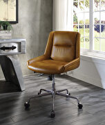 Saddle brown top grain leather swivel executive office chair main photo