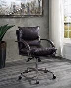 Antique slate top grain leather executive swivel office chair main photo