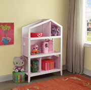 Doll Cottage (Pink) White & pink finish bookcase
