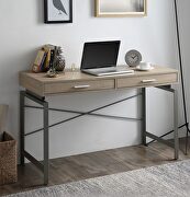 Natural finish & nickel silver metal desk main photo