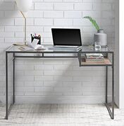 Yasin (Gray) Gray & glass desk