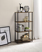 Nypho Rustic wooden shelves and black-finished metal frame bookshelf