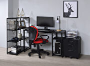 Vadna (Black) Black finish distressed wood furniture writing desk