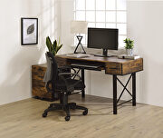 Settea (Oak) Weathered oak top & black metal frame desk